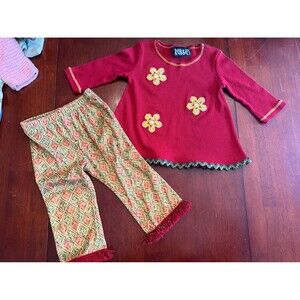 Vintage Y2K baby Rubbies 18 month two piece groovy velour  pants and shirt